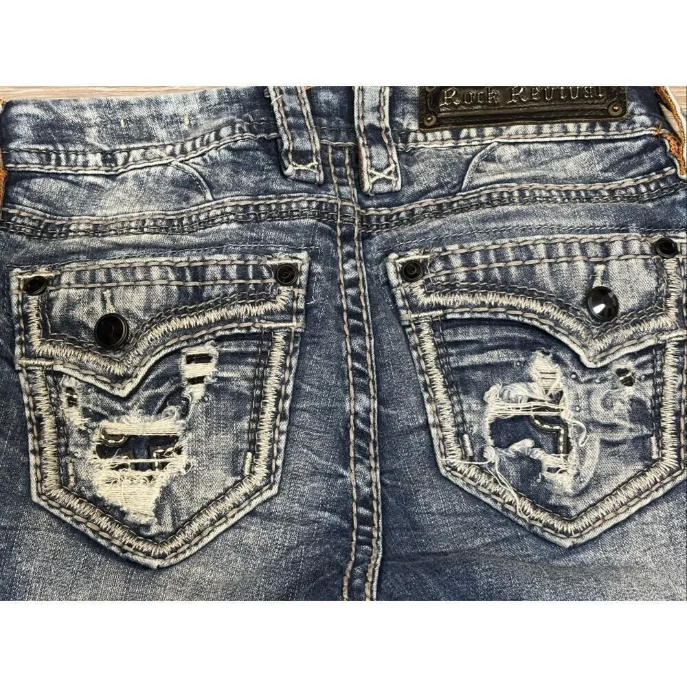 Rock Revival mid rise ankle skinny jeans size 25